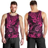 Hawaii Shaka Sign Men Tank Top With Polynesian Hibiscus Pink Unique - Wonder Print Shop