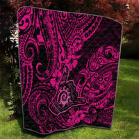 Hawaii Shaka Sign Quilt With Polynesian Hibiscus Pink Unique - Wonder Print Shop