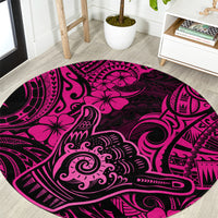 hawaii-shaka-sign-round-carpet-with-polynesian-hibiscus-pink-unique