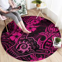 hawaii-shaka-sign-round-carpet-with-polynesian-hibiscus-pink-unique
