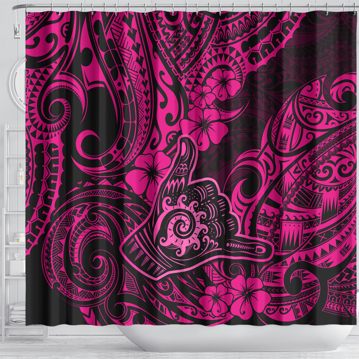 hawaii-shaka-sign-shower-curtain-with-polynesian-hibiscus-pink-unique