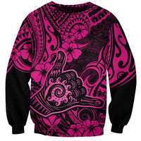 Hawaii Shaka Sign Sweatshirt With Polynesian Hibiscus Pink Unique - Wonder Print Shop