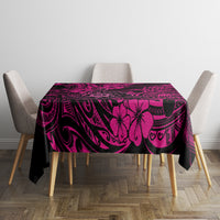 Hawaii Shaka Sign Tablecloth With Polynesian Hibiscus Pink Unique - Wonder Print Shop