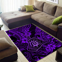 Hawaii Shaka Sign Area Rug Polynesian Pattern Purple Version - Wonder Print Shop