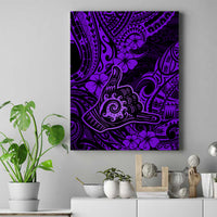 Hawaii Shaka Sign Canvas Wall Art Polynesian Pattern Purple Version - Wonder Print Shop