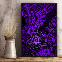 Hawaii Shaka Sign Canvas Wall Art Polynesian Pattern Purple Version - Wonder Print Shop