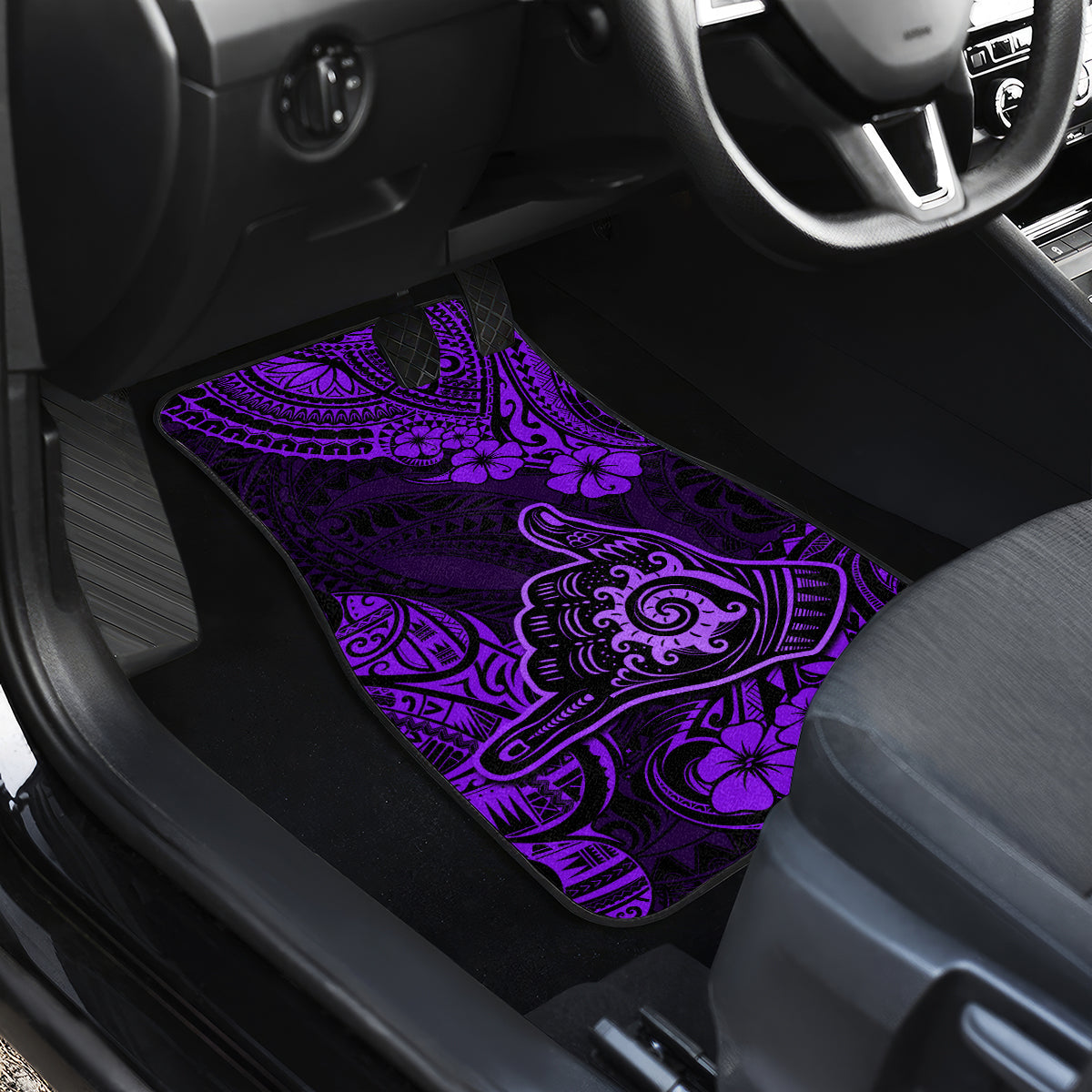 Hawaii Shaka Sign Car Mats Polynesian Pattern Purple Version - Wonder Print Shop