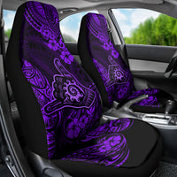 Hawaii Shaka Sign Car Seat Cover Polynesian Pattern Purple Version - Wonder Print Shop