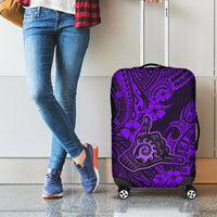 Hawaii Shaka Sign Luggage Cover Polynesian Pattern Purple Version - Wonder Print Shop