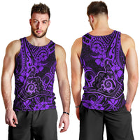Hawaii Shaka Sign Men Tank Top Polynesian Pattern Purple Version - Wonder Print Shop