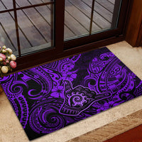 Hawaii Shaka Sign Rubber Doormat Polynesian Pattern Purple Version - Wonder Print Shop