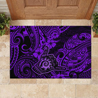 Hawaii Shaka Sign Rubber Doormat Polynesian Pattern Purple Version - Wonder Print Shop