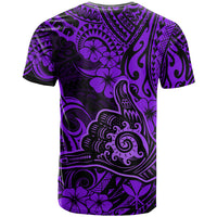 Hawaii Shaka Sign T Shirt Polynesian Pattern Purple Version - Wonder Print Shop