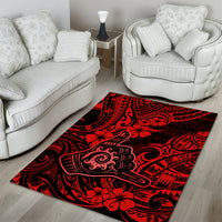 Hawaii Shaka Sign Area Rug Polynesian Pattern Red Version - Wonder Print Shop