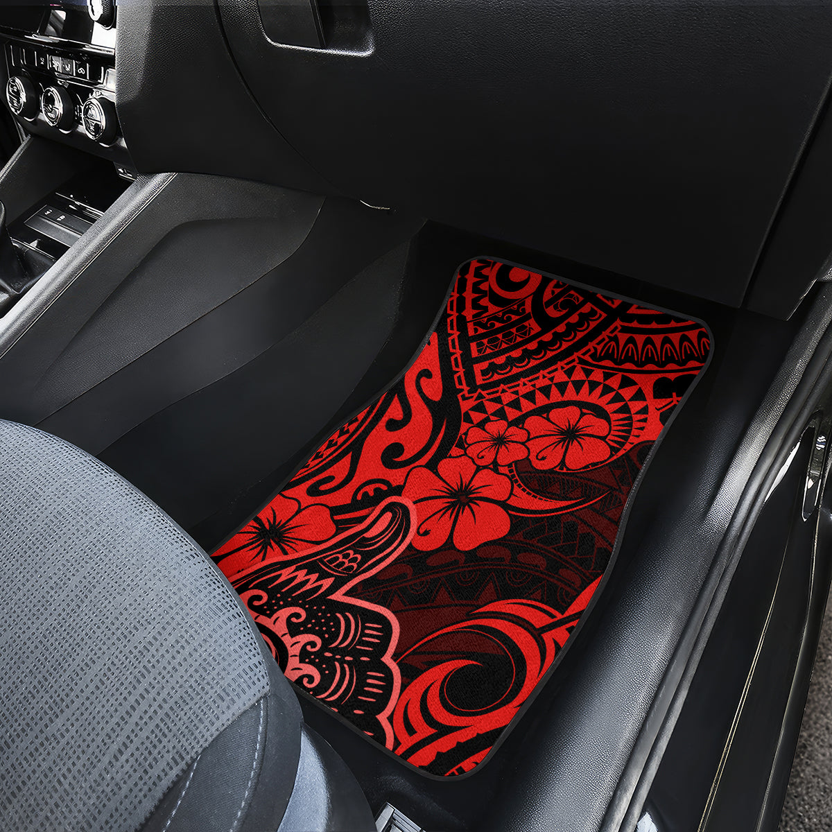 Hawaii Shaka Sign Car Mats Polynesian Pattern Red Version - Wonder Print Shop