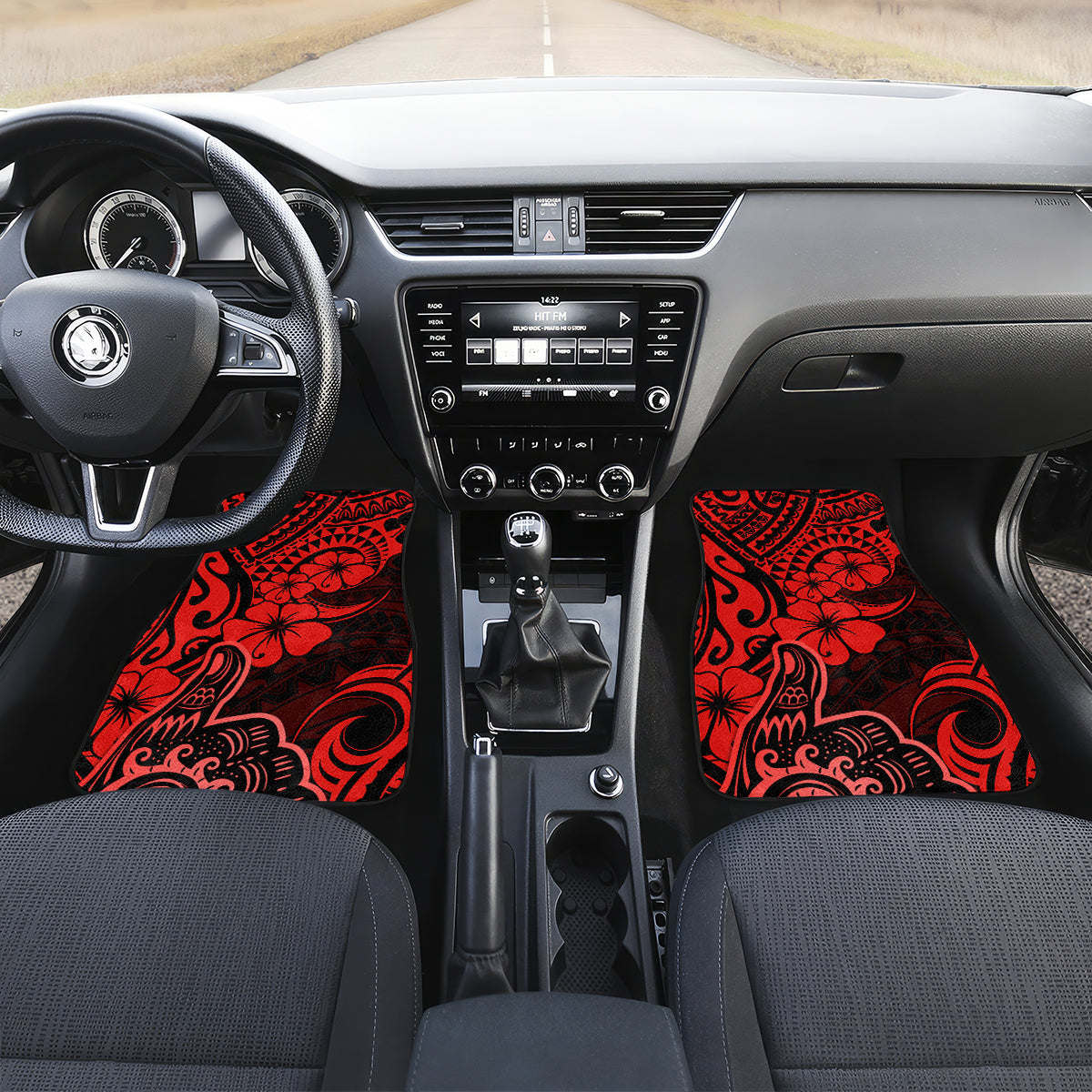 Hawaii Shaka Sign Car Mats Polynesian Pattern Red Version - Wonder Print Shop