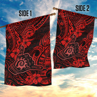 Hawaii Shaka Sign Garden Flag Polynesian Pattern Red Version - Wonder Print Shop