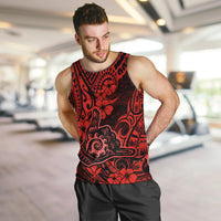 Hawaii Shaka Sign Men Tank Top Polynesian Pattern Red Version - Wonder Print Shop