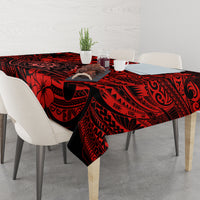 Hawaii Shaka Sign Tablecloth Polynesian Pattern Red Version - Wonder Print Shop