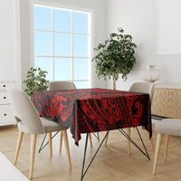Hawaii Shaka Sign Tablecloth Polynesian Pattern Red Version - Wonder Print Shop