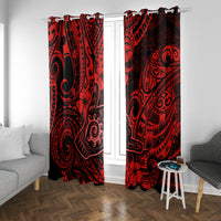 Hawaii Shaka Sign Window Curtain Polynesian Pattern Red Version - Wonder Print Shop