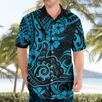 Hawaii Shaka Sign Hawaiian Shirt Polynesian Pattern Sky Blue Version - Wonder Print Shop