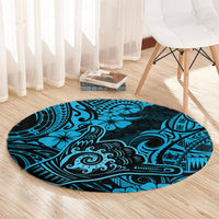 hawaii-shaka-sign-round-carpet-polynesian-pattern-sky-blue-version