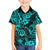 Hawaii Shaka Sign Kid Hawaiian Shirt Polynesian Pattern Turquoise Version - Wonder Print Shop