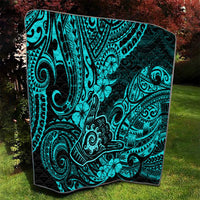 Hawaii Shaka Sign Quilt Polynesian Pattern Turquoise Version - Wonder Print Shop