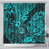 hawaii-shaka-sign-shower-curtain-polynesian-pattern-turquoise-version