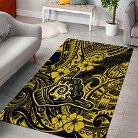 Hawaii Shaka Sign Area Rug Polynesian Pattern Yellow Version - Wonder Print Shop