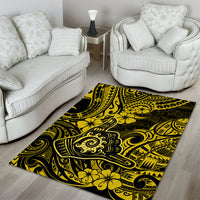 Hawaii Shaka Sign Area Rug Polynesian Pattern Yellow Version - Wonder Print Shop