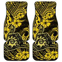 Hawaii Shaka Sign Car Mats Polynesian Pattern Yellow Version - Wonder Print Shop