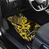 Hawaii Shaka Sign Car Mats Polynesian Pattern Yellow Version - Wonder Print Shop