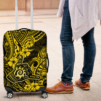 Hawaii Shaka Sign Luggage Cover Polynesian Pattern Yellow Version - Wonder Print Shop