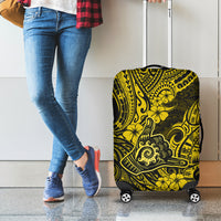 Hawaii Shaka Sign Luggage Cover Polynesian Pattern Yellow Version - Wonder Print Shop