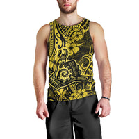 Hawaii Shaka Sign Men Tank Top Polynesian Pattern Yellow Version - Wonder Print Shop