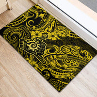 Hawaii Shaka Sign Rubber Doormat Polynesian Pattern Yellow Version - Wonder Print Shop