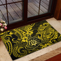 Hawaii Shaka Sign Rubber Doormat Polynesian Pattern Yellow Version - Wonder Print Shop