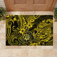 Hawaii Shaka Sign Rubber Doormat Polynesian Pattern Yellow Version - Wonder Print Shop