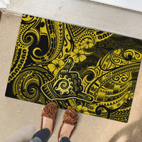 Hawaii Shaka Sign Rubber Doormat Polynesian Pattern Yellow Version - Wonder Print Shop