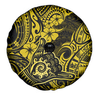 Hawaii Shaka Sign Spare Tire Cover Polynesian Pattern Yellow Version - Wonder Print Shop