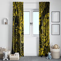 Hawaii Shaka Sign Window Curtain Polynesian Pattern Yellow Version - Wonder Print Shop