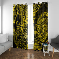 Hawaii Shaka Sign Window Curtain Polynesian Pattern Yellow Version - Wonder Print Shop