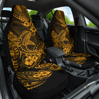 Hawaii Shark Car Seat Cover Polynesian Pattern Gold Version - Wonder Print Shop