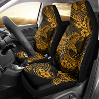 Hawaii Shark Car Seat Cover Polynesian Pattern Gold Version - Wonder Print Shop