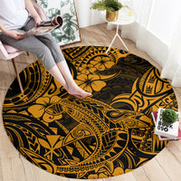 hawaii-shark-round-carpet-polynesian-pattern-gold-version