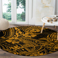 hawaii-shark-round-carpet-polynesian-pattern-gold-version
