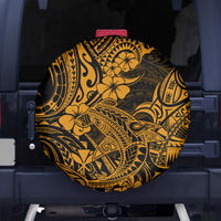 Hawaii Shark Spare Tire Cover Polynesian Pattern Gold Version - Wonder Print Shop