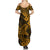 Hawaii Shark Summer Maxi Dress Polynesian Pattern Gold Version - Wonder Print Shop